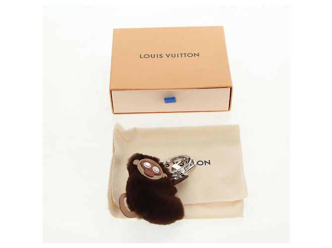 LOUIS VUITTON Bijoux Sac Porte Cl Monkey Charm Pelliccia Marrone MP1997 LV Auth 164311M - vista 12