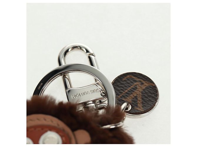 LOUIS VUITTON Bijoux Sac Porte Cl Monkey Charm Pelliccia Marrone MP1997 LV Auth 164311M - vista 5