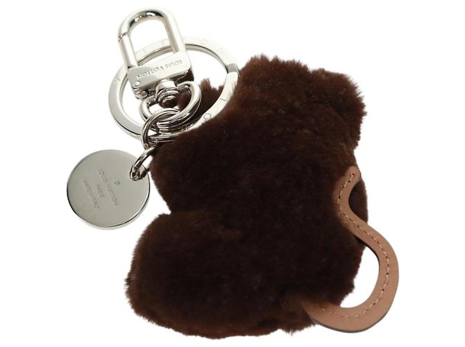 LOUIS VUITTON Bijoux Sac Porte Cl Monkey Charm Pelliccia Marrone MP1997 LV Auth 164311M - vista 6