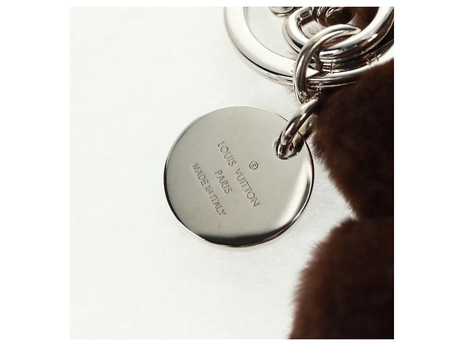 LOUIS VUITTON Bijoux Sac Porte Cl Monkey Charm Pelliccia Marrone MP1997 LV Auth 164311M - vista 9