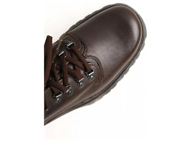 Prada Sapatos de couro marrom com cadarço - vista 4