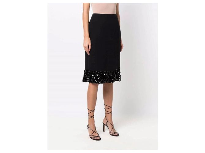Falda de seda negra Chanel - Años 2000 Negro - vista 3