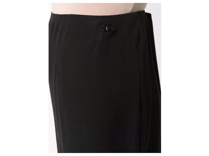 Falda de seda negra Chanel - Años 2000 Negro - vista 5