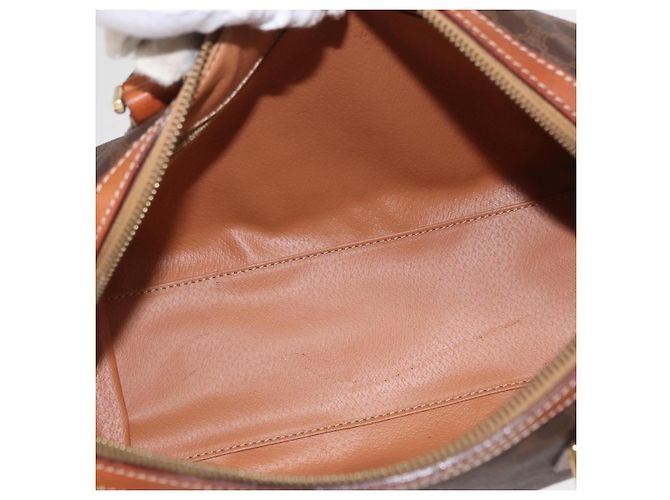 Céline Borsa Boston in tela Macadam CELINE in pelle PVC marrone oro Auth 163655 D'oro - vista 10
