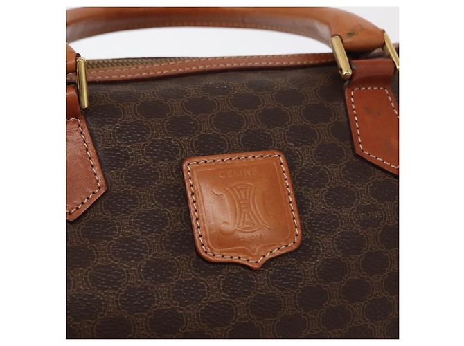 Céline Borsa Boston in tela Macadam CELINE in pelle PVC marrone oro Auth 163655 D'oro - vista 18