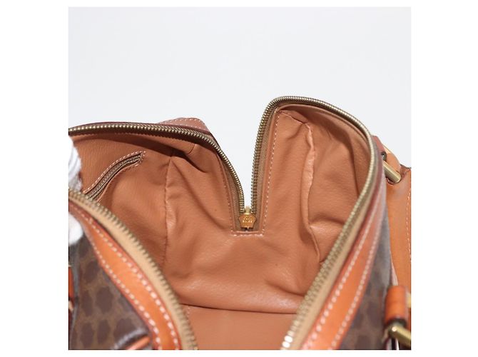 Céline Borsa Boston in tela Macadam CELINE in pelle PVC marrone oro Auth 163655 D'oro - vista 19