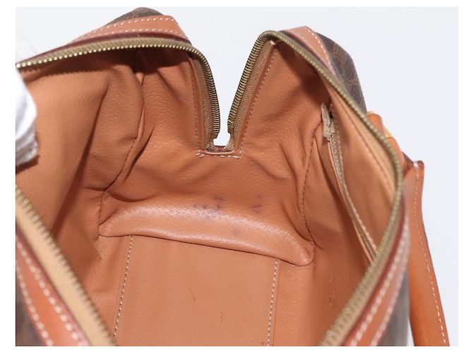 Céline Borsa Boston in tela Macadam CELINE in pelle PVC marrone oro Auth 163655 D'oro - vista 20