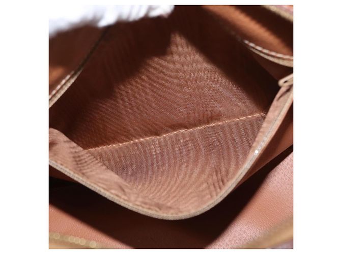 Céline Borsa Boston in tela Macadam CELINE in pelle PVC marrone oro Auth 163655 D'oro - vista 22