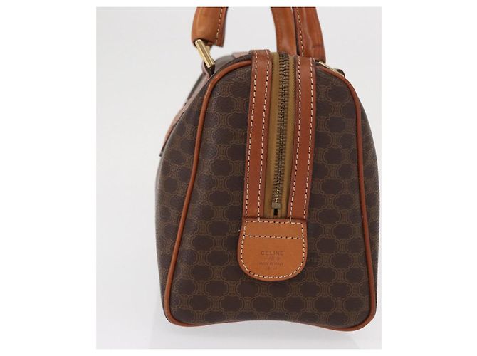 Céline Borsa Boston in tela Macadam CELINE in pelle PVC marrone oro Auth 163655 D'oro - vista 3