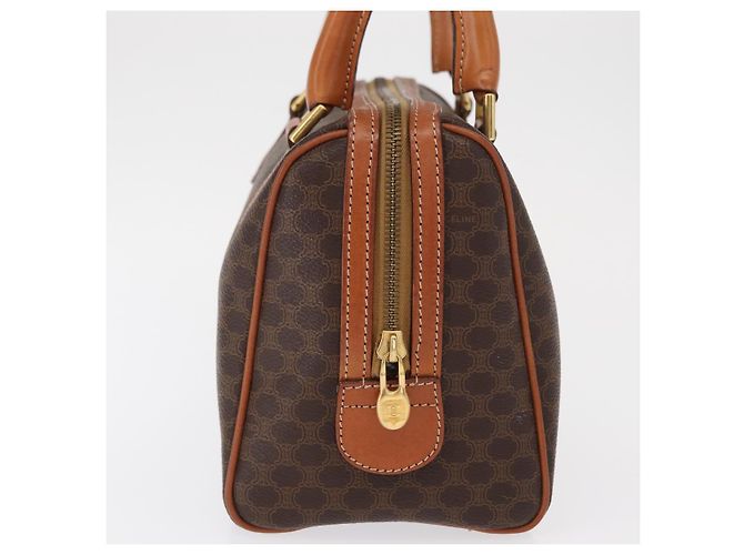 Céline Borsa Boston in tela Macadam CELINE in pelle PVC marrone oro Auth 163655 D'oro - vista 4