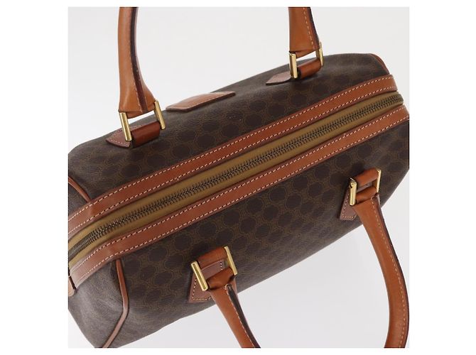 Céline Borsa Boston in tela Macadam CELINE in pelle PVC marrone oro Auth 163655 D'oro - vista 6