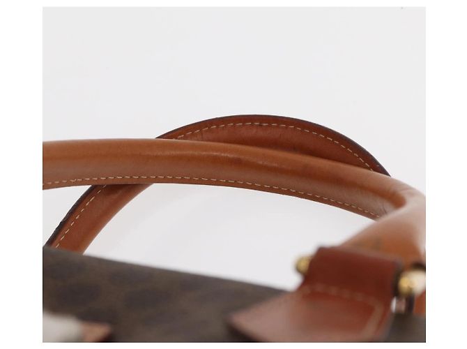 Céline Borsa Boston in tela Macadam CELINE in pelle PVC marrone oro Auth 163655 D'oro - vista 8