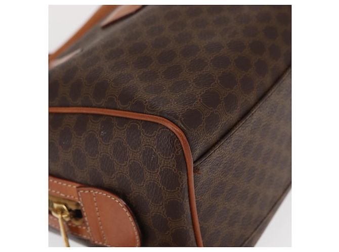Céline Borsa Boston in tela Macadam CELINE in pelle PVC marrone oro Auth 163655 D'oro - vista 9