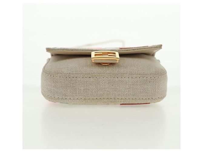 FENDI Zucca Canvas Micro Bucket Charm Mehrfarbig Gold Auth 163112SAM Mehrfarben Golden - Ansicht 5