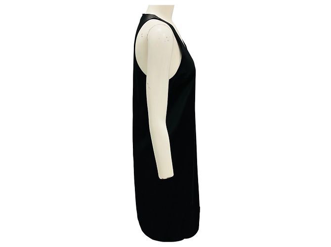 Totême Vestido preto de viscose e algodão com decote redondo Toteme - vista 2