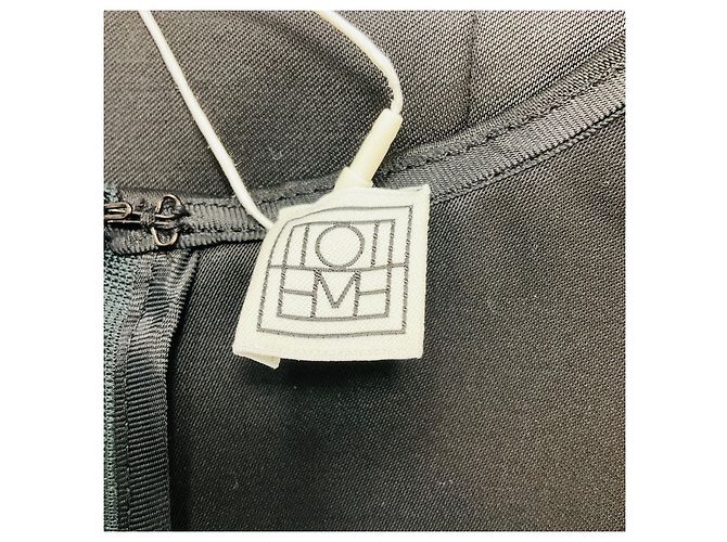 Totême Vestido preto de viscose e algodão com decote redondo Toteme - vista 4