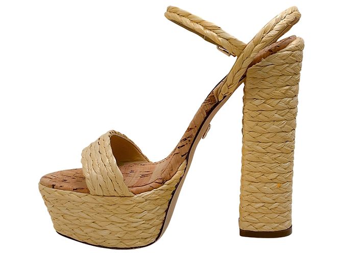 Plattformsandalen aus natürlichem Raphia von Dolce & Gabbana - Ansicht 3