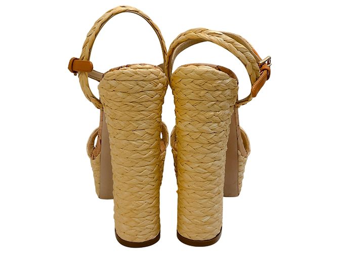Plattformsandalen aus natürlichem Raphia von Dolce & Gabbana - Ansicht 5
