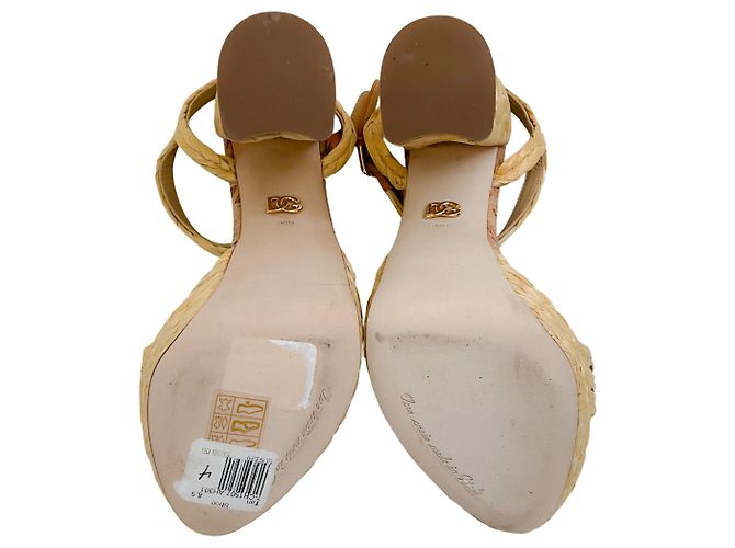 Plattformsandalen aus natürlichem Raphia von Dolce & Gabbana - Ansicht 7