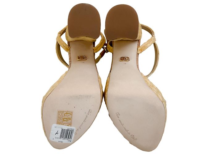 Plattformsandalen aus natürlichem Raphia von Dolce & Gabbana - Ansicht 8