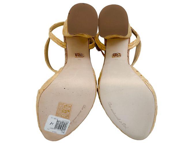 Plattformsandalen aus natürlichem Raphia von Dolce & Gabbana - Ansicht 9