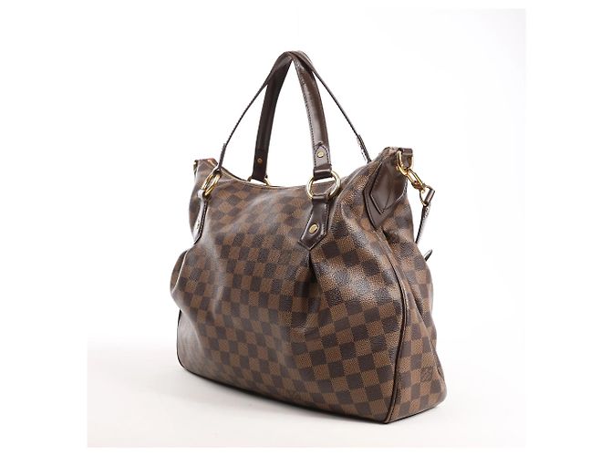 Borsa a Spalla 2 Vie Louis Vuitton Evora MM Damier Ebène in Marrone Rosso - vista 3