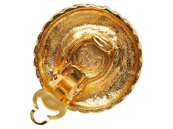 Orecchini a clip placcati in oro Chanel con perla finta - vista 4