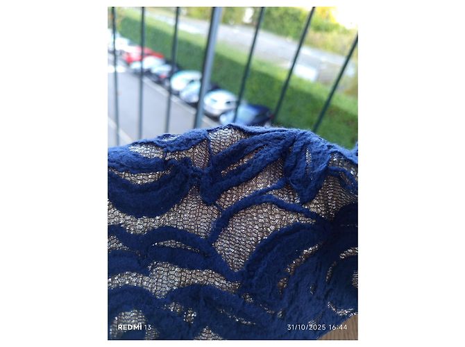 Abito Matthew Williamson in pizzo blu e argento - vista 10