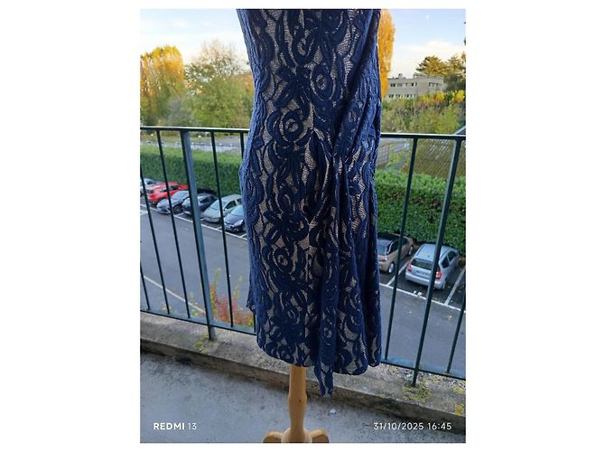 Abito Matthew Williamson in pizzo blu e argento - vista 11