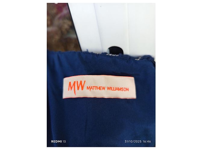 Abito Matthew Williamson in pizzo blu e argento - vista 14