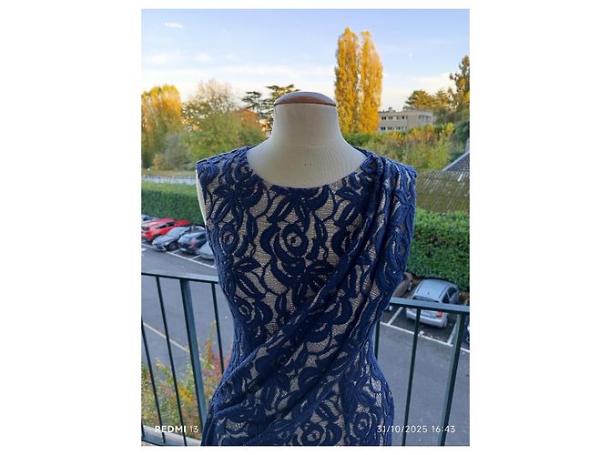 Abito Matthew Williamson in pizzo blu e argento - vista 2