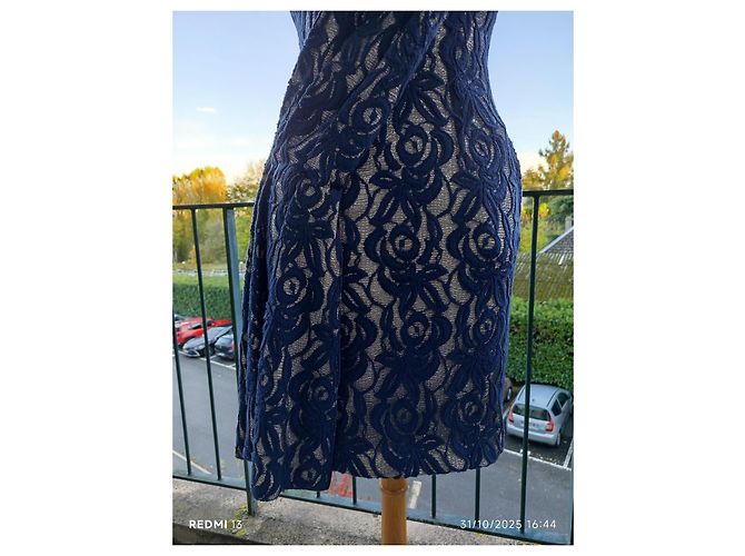 Abito Matthew Williamson in pizzo blu e argento - vista 5