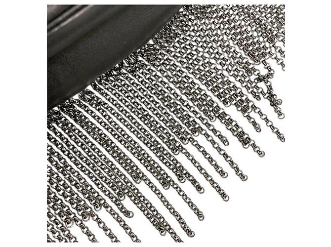 Seltene Chanel 02A Mini Schwarze Gequiltete Lammleder Tasche mit Silberner CC Kette Silber Hardware - Ansicht 12