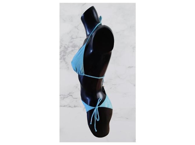 Neuer John Galliano Gazette Bikini Badeanzug 42 Blau - Ansicht 3