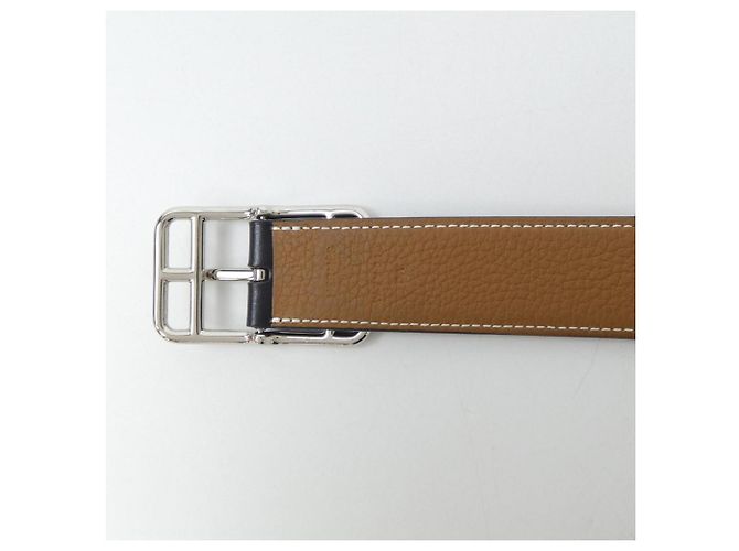Cinturón reversible Hermès Cape Cod 32 Castaño Negro - vista 3