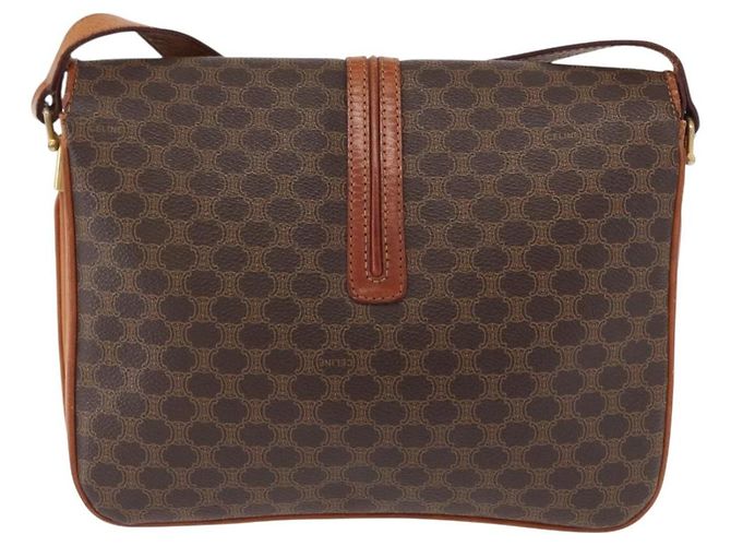 Céline Celine Vintage Macadam Canvas et Cuir Marron - vue 2