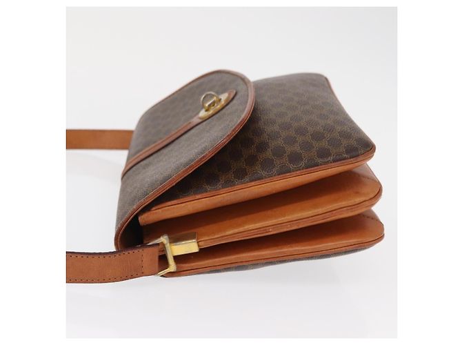 Céline Celine Vintage Macadam Canvas et Cuir Marron - vue 4