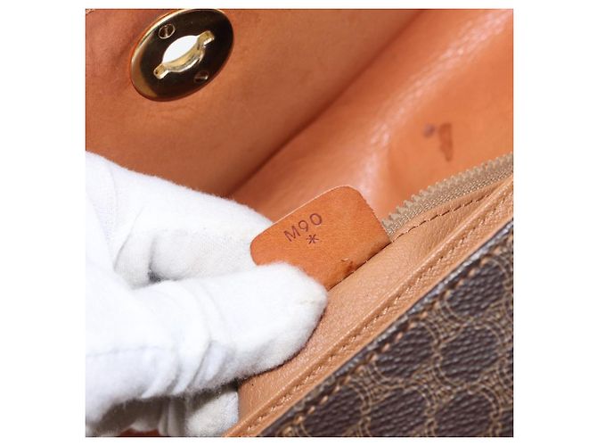 Céline Celine Vintage Macadam Canvas et Cuir Marron - vue 7