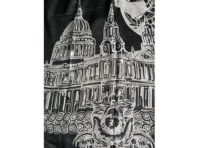 Stola Burberry London in seta Cattedrale di San Paolo Nero Multicolore - vista 10