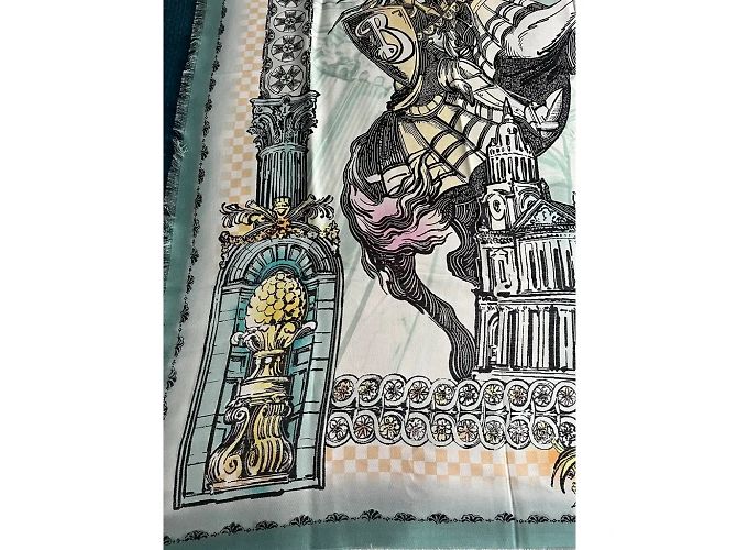 Stola Burberry London in seta Cattedrale di San Paolo Nero Multicolore - vista 8
