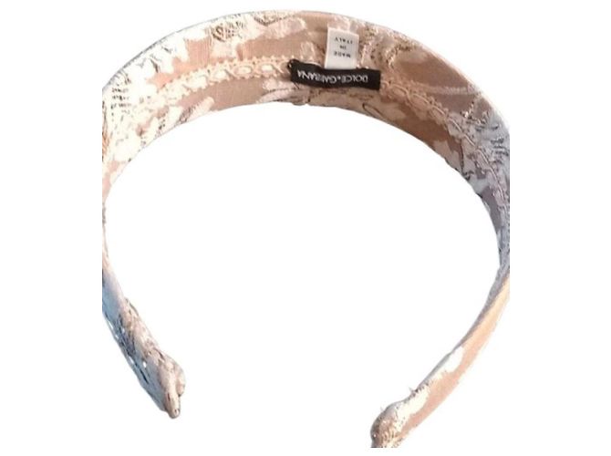 Cerchietto gioiello per capelli DOLCE & GABBANA beige-oro inserti pizzo avorio D'oro Crema - vista 2