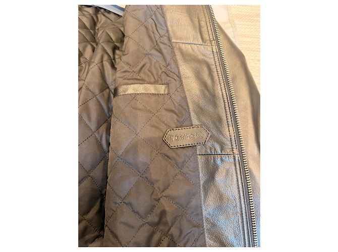Tom Ford Schwarze Lederfliegerjacke - Ansicht 3