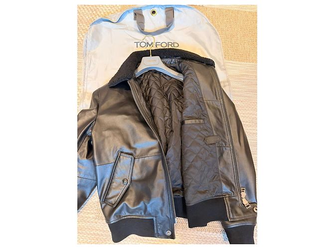 Tom Ford Schwarze Lederfliegerjacke - Ansicht 5