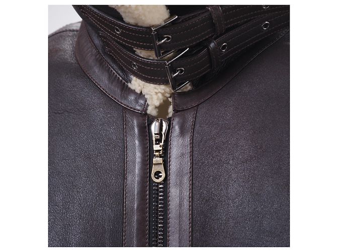 Versace Leder-Schafslederjacke Braun - Ansicht 6