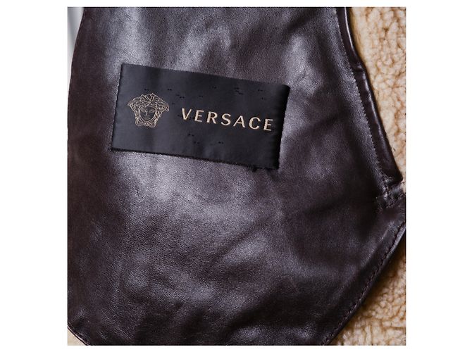 Versace Leder-Schafslederjacke Braun - Ansicht 8