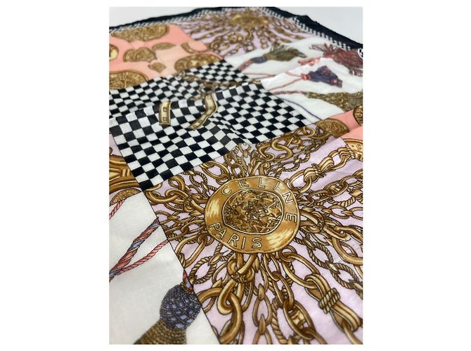 Céline Sciarpa astratta vintage Celine Paris Multicolore - vista 3
