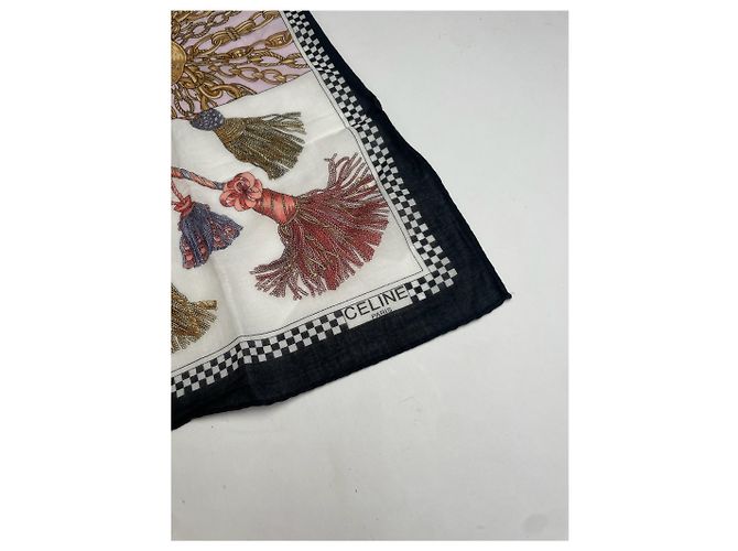 Céline Sciarpa astratta vintage Celine Paris Multicolore - vista 5