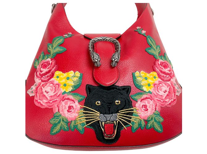 Borsa Dionysus in pelle rossa Gucci con giaguaro Rosso - vista 4
