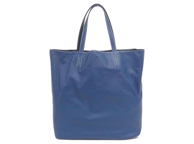 Hermès Maxi Double Sens Handtasche Blau Dunkelgrün - Ansicht 2