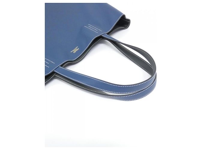 Hermès Maxi Double Sens Handtasche Blau Dunkelgrün - Ansicht 4